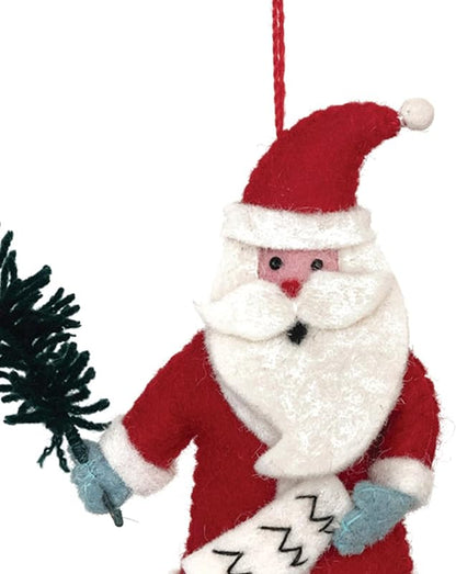 Wool Felt Santa Ornament Multicolor