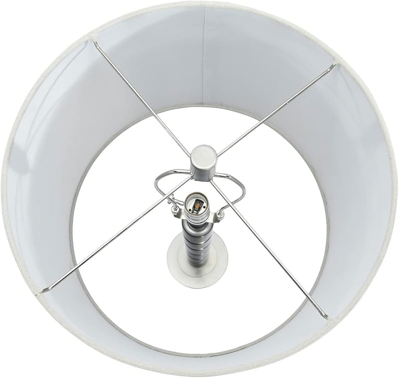 Faceted Metal Table Lamp with Stacked Column Design