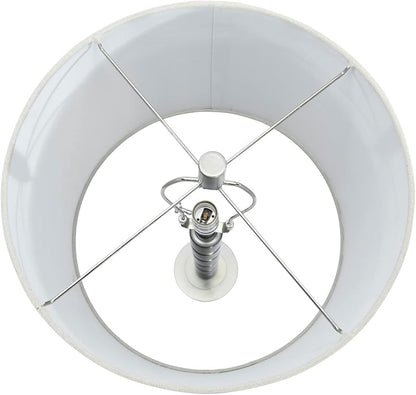 Faceted Metal Table Lamp with Stacked Column Design
