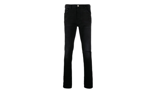 Slit Knee Cotton Denim Jeans "Antique Black" MDS003 003