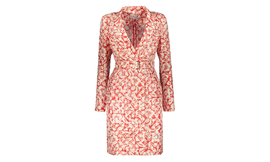 SILK FLORAL WRAP MIDI DRESS "Red" RW DR0013 5615 P23 37