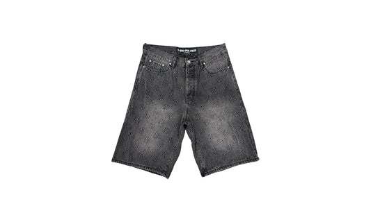 Embossed Jean Shorts "Black" 10049739