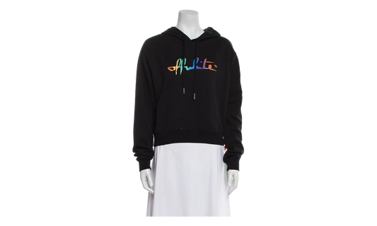 Rainbow Cropped Hoodie "Black / Multicolor" OWBB016R21JER0021084