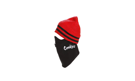 Glaciers Of Ice Jacquard Stripe Beanie Face Mask "Red" 1546X4338 RED
