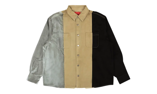 Colorblock Denim Button Down Shirt "Multi (Rainbow)" FF0SMS04AP TE741 769