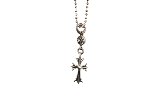 Small Cross Ball Chain Necklace "Silver" CHRM0644