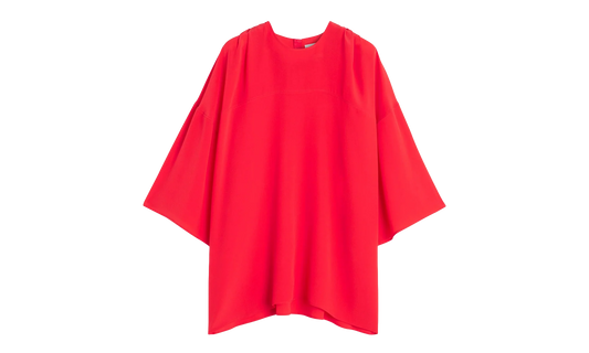 SILK ROUND NECK BLOUSE "Red" RW TO0004 4868 P23 37