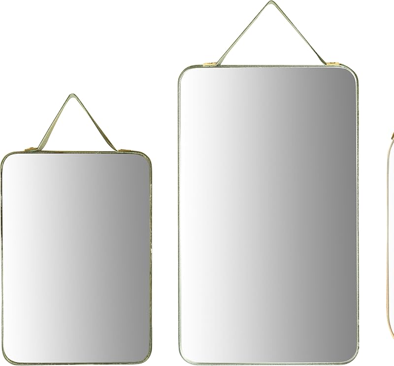 Various Velvet Edged Wall Mirrors Multicolor Set of 6