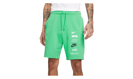 Club+ French Terry Multi-Logo Shorts "Spring Green" FB8830 363