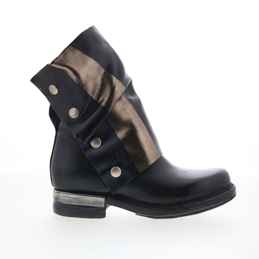 Atwell Womens Black Leather Zipper Casual Dress Boots