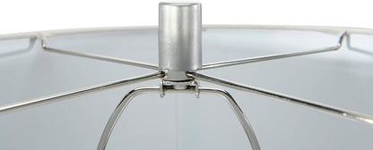 Faceted Metal Table Lamp with Stacked Column Design
