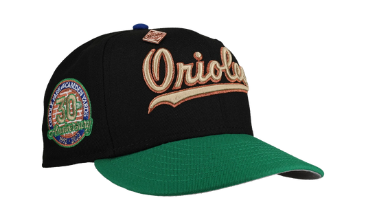 59FIFTY Baltimore Orioles 30th Anniversary Fitted Hat "Black / Green Metallic Script" NE430