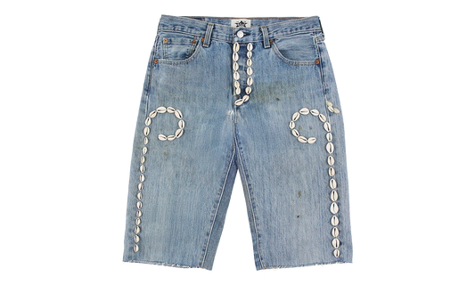 Cowrie Shell Denim Shorts "Medium Wash" BAR17