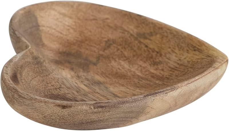 Wood Heart Shaped Tray Natural
