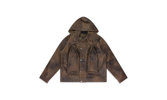 CLASSIC LEATHER JACKET "Green / Brown" WDWMOTW 0031