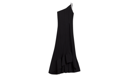 ONE-SHOULDER PLEATED LONG DRESS "Black" RW DR0011 5904 P24_10