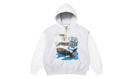 MM6 Maison Margiela Eagle Zip Up Hooded Sweatshirt "SS26 - grey" SU27172