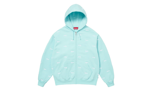 Repeat Script Zip Up Hoodie "FW25 - Aqua" SU27084