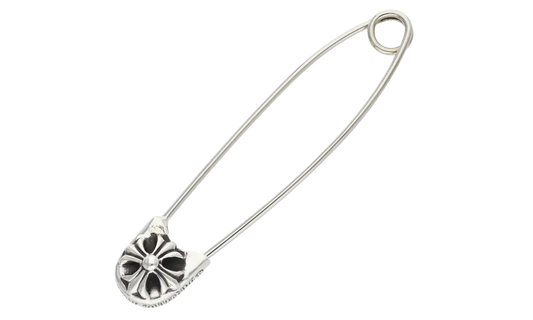 Large Safety Pin Necklace "Silver" CHRM0808