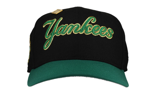 59FIFTY New York Yankees 1999 WS Fitted Hat "Metallic Script - Black / Green / Gold" 123451298979