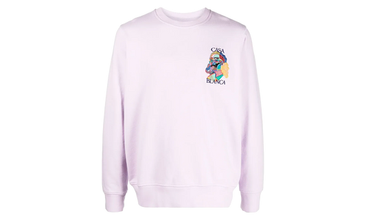Masao San Embroidered Crewneck Sweatshirt "Lilac" MS22 JTP 001 LILAC