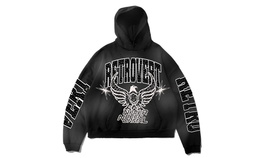 Never Been Normal Rhinestone Hoodie "Black" RET016