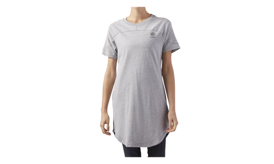 Classic Sportswear Open Back T-Shirt Dress WMNS "Medium Grey Heather" CF9493