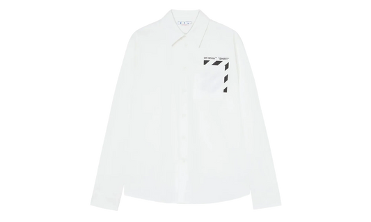 Diagonal Pocket Button Up Shirt "White" OMGA220C99FAB0010110