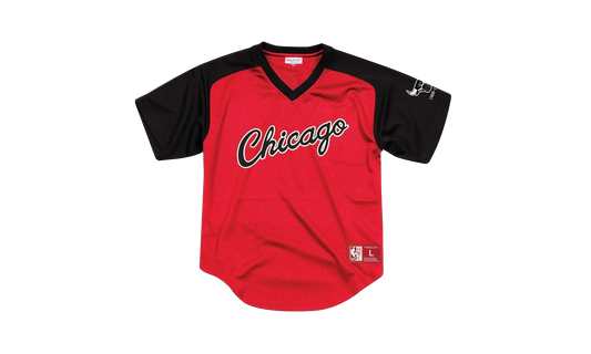 NBA Final Seconds Mesh V-Neck Shirt "Chicago Bulls - Red" BA87OQ CBU R FL3