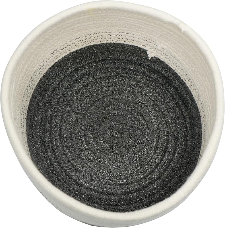 Cotton Rope Lid and Embroidery Baskets Grey DF3239
