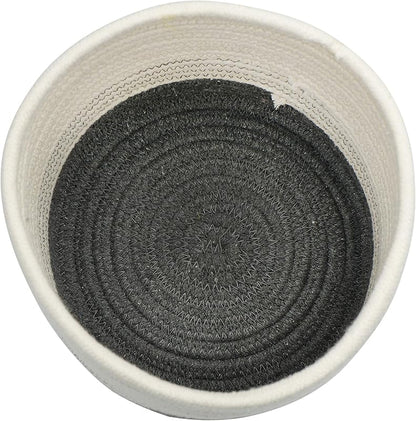 Cotton Rope Lid and Embroidery Baskets Grey DF3239