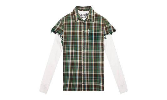 Bender Cut Off Flannel "Green Plaid" SAT002