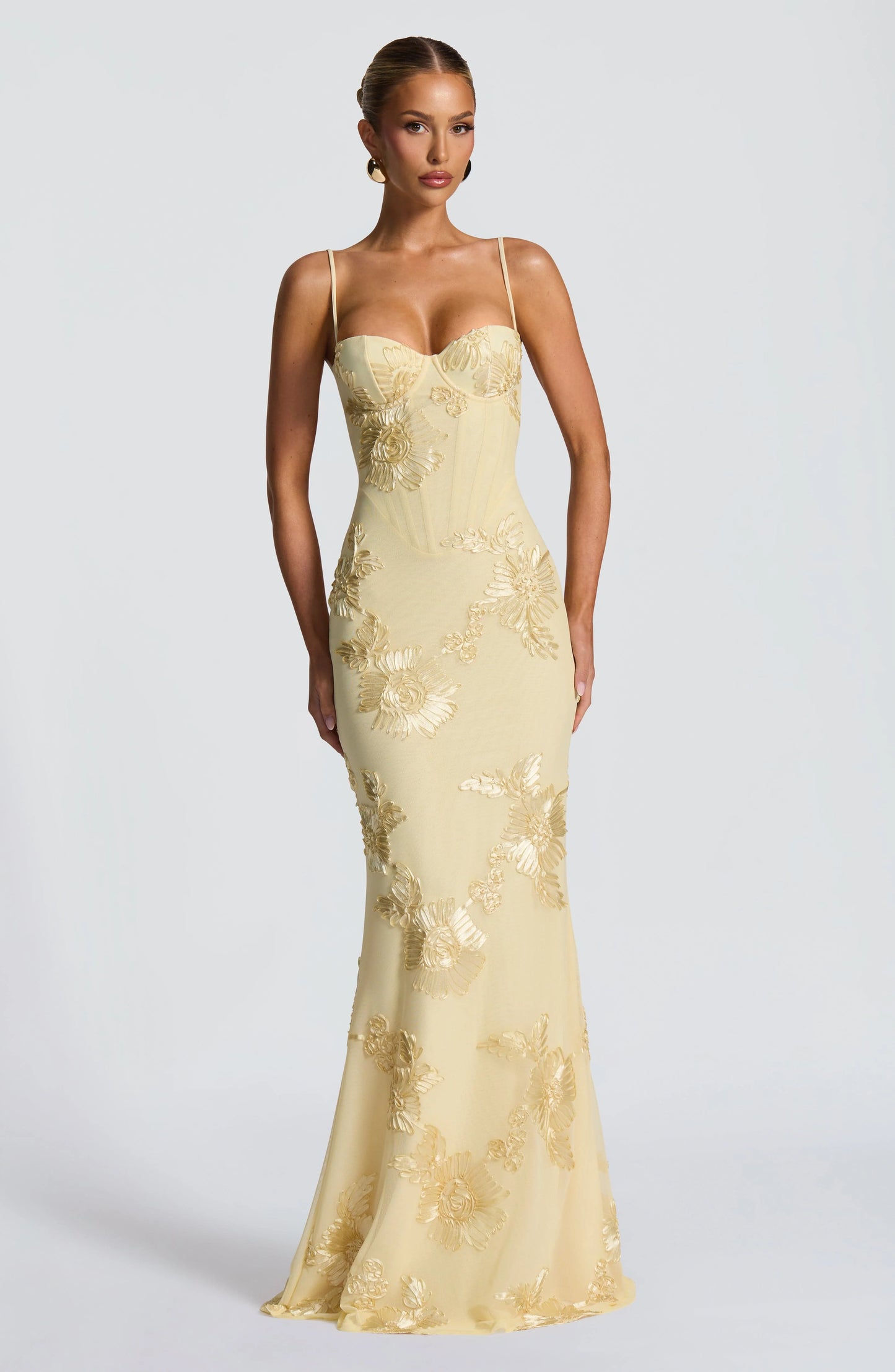 Livette - Yellow Floral Maxi Dress