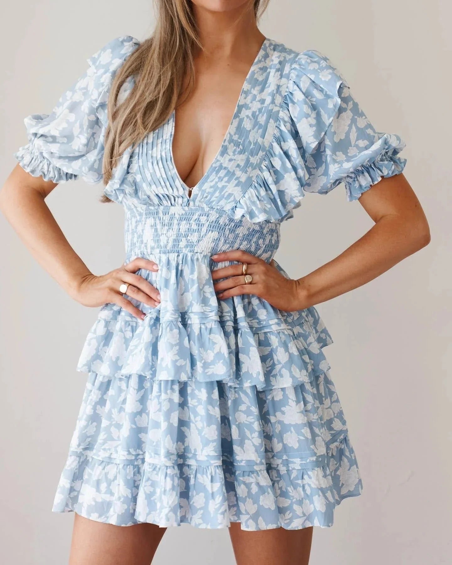 Dalia Dress - Blue Floral