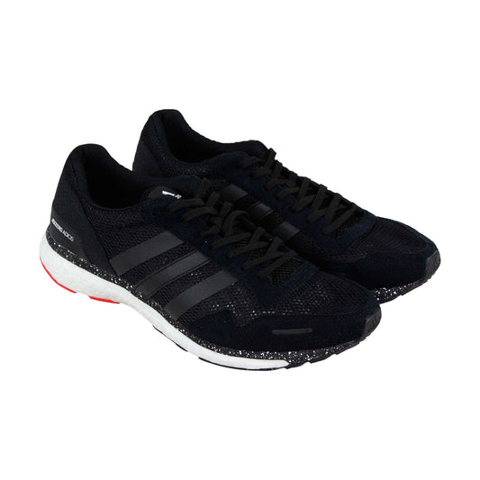 Adizero Adios 3 CM8356 Mens Black Mesh Lace Up Athletic Running Shoes