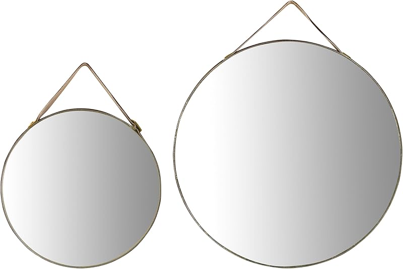 Various Velvet Edged Wall Mirrors Multicolor Set of 6