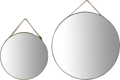 Various Velvet Edged Wall Mirrors Multicolor Set of 6