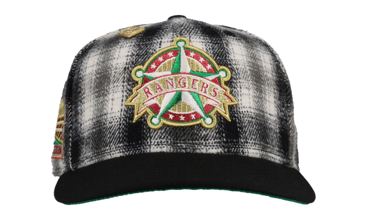 59FIFTY Texas Rangers "Holiday Plaid" 2020 Inaugural Fitted Hat "Metallic - Black Plaid" 123451298058