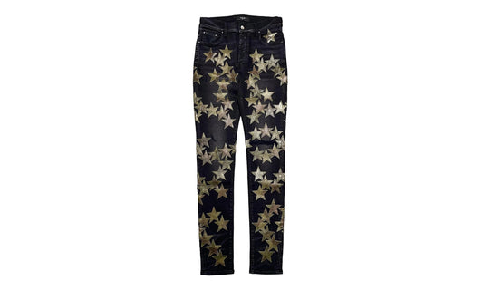 Leather Star Patch Jeans "Chemist - Aged Black" PF22MDS023 023
