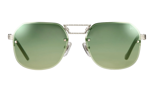 CEO Bevel Rimless Drill Mount 18KT "White Gold / Pastel Green Gradient Flash Silver" DMCE2 0008 48B3