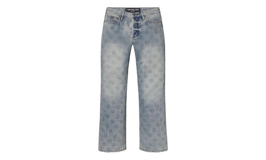 Embossed Denim Pants "Blue" 10031707