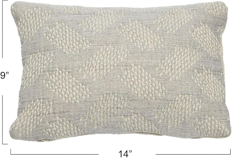 Woven Cotton Jacquard Lumbar Pillow