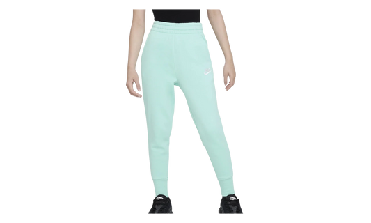 Sportswear Club Fleece Girls' High-waisted Fitted Pants GS "Emerald Rise / Emerald Rise / White" FD2921 349