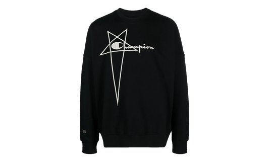 Rick Owens x Champion Pentagram Logo Crewneck "Black" CM02C9225 CHFE09