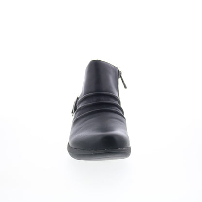 Aetrex Luna DM700W Womens Black Wide Leather Zipper Casual Dress Boots