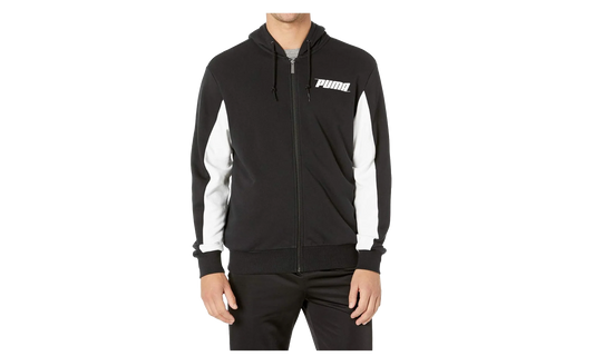 Rebel Hooded Track Jacket "Cotton Black" 854200 01