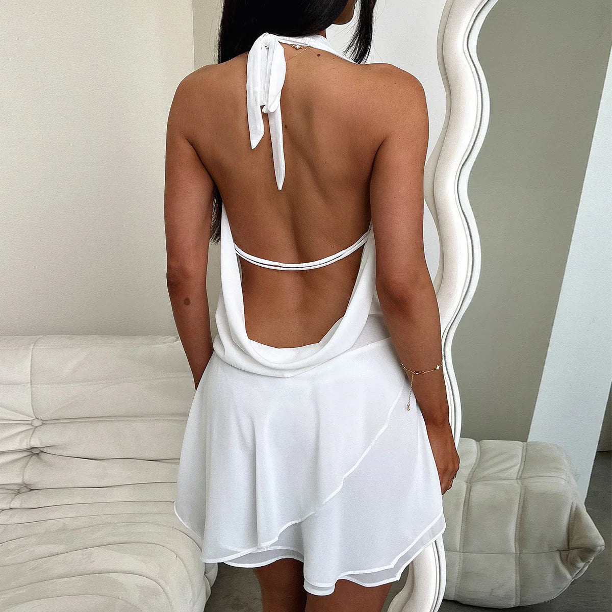 Halleria – Halter Backless Mini Dress
