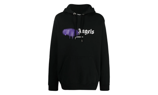 London Sprayed Hoodie "Black / Purple" PMBB003C99FLE0021037
