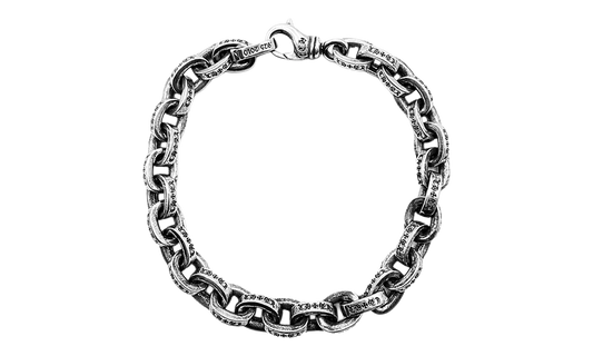 XL Paper Chain Bracelet "8 inch - Sterling SIlver" CHRM0960