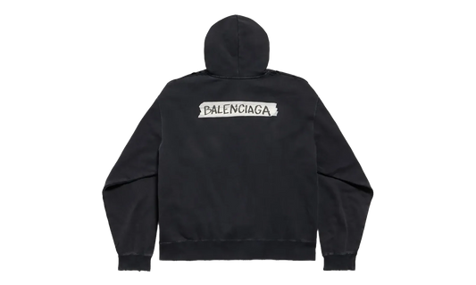 Over Zip-Up Hoodie "Faded Washed Black" 850338 TTVL7 1041